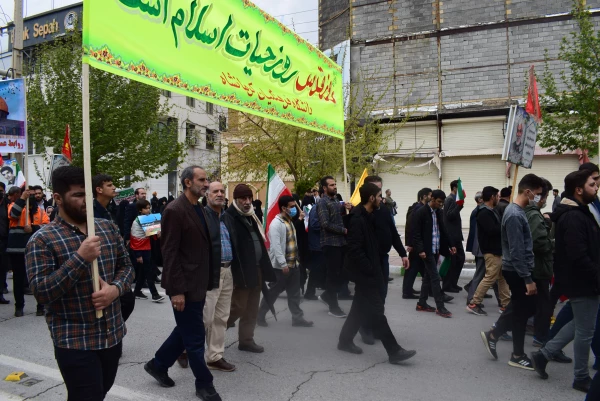 حماسه حضور انقلابی جامعه دانشگاه فرهنگیان کرمانشاه در راهپیمایی روز جهانی قدس 3