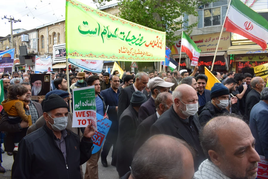 حماسه حضور انقلابی جامعه دانشگاه فرهنگیان کرمانشاه در راهپیمایی روز جهانی قدس 7