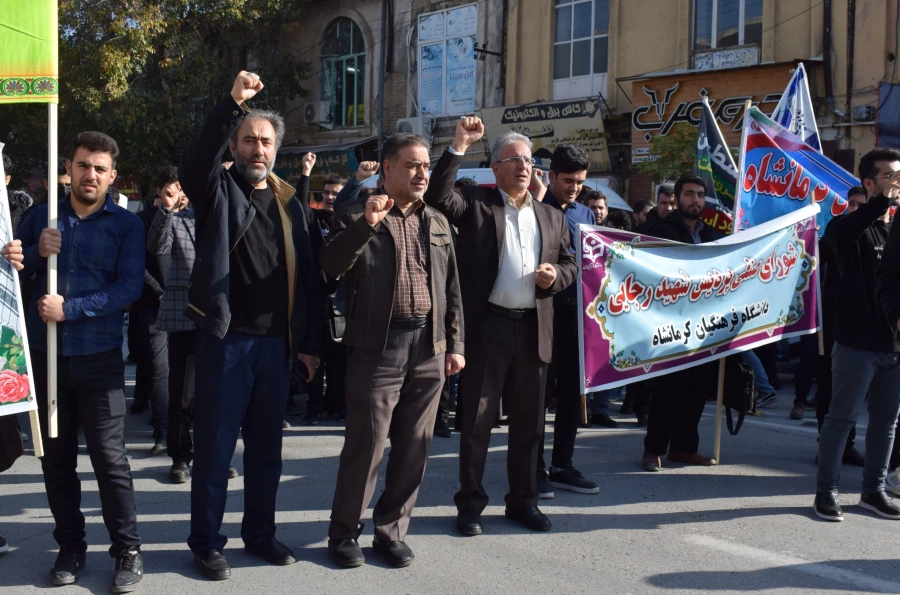 حماسه حضور انقلابی جامعه دانشگاه فرهنگیان کرمانشاه در راهپیمایی حمایت از مردم فلسطین 7
