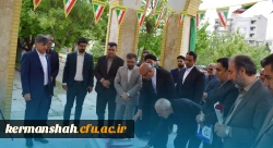 ادای احترام استاندار و هیأت همراه به شهدای گمنام در بدو ورود به دانشگاه فرهنگیان 6